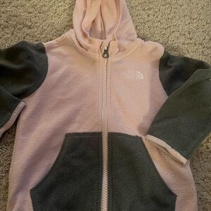The North Face Kids' Pink and Black Fleece Hoodie